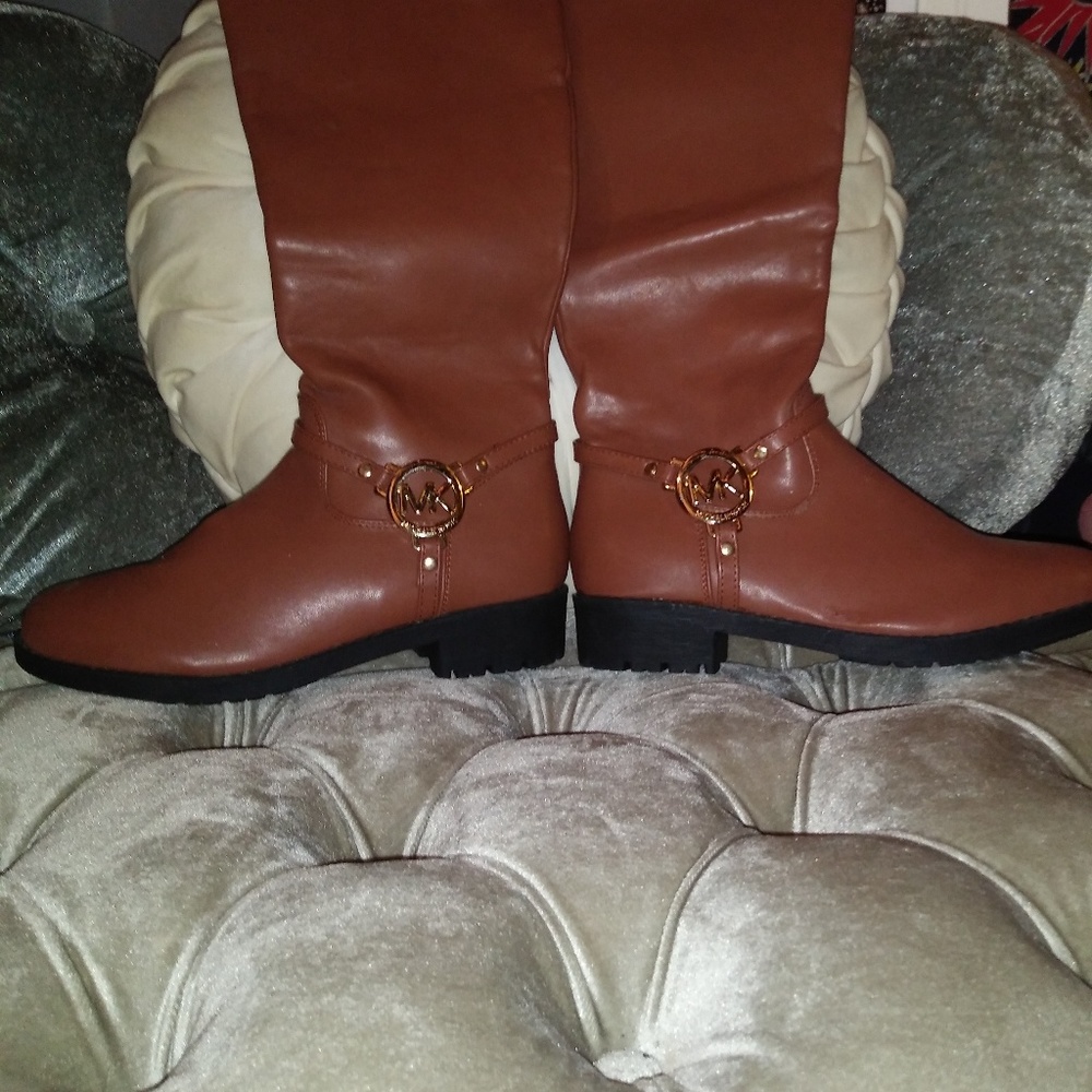 Michael Kors Womens Fulton Leather Brown Boots - Picture 4 of 7